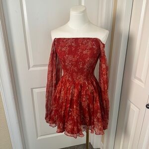 Caroline Constas Amelia Silk Chiffon Mini Dress In Sienna Floral XS